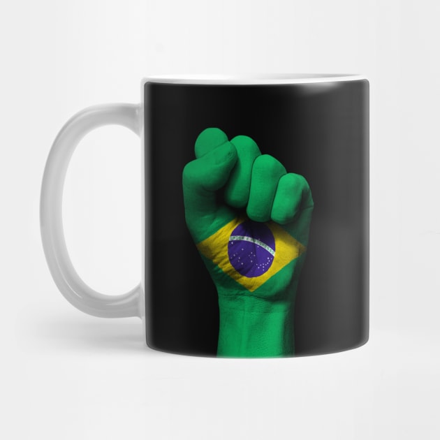 Flag of Brazil on a Raised Clenched Fist by jeffbartels